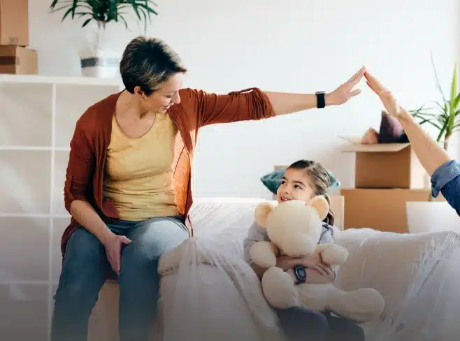 Parents playing with Kid to provide her secure environment