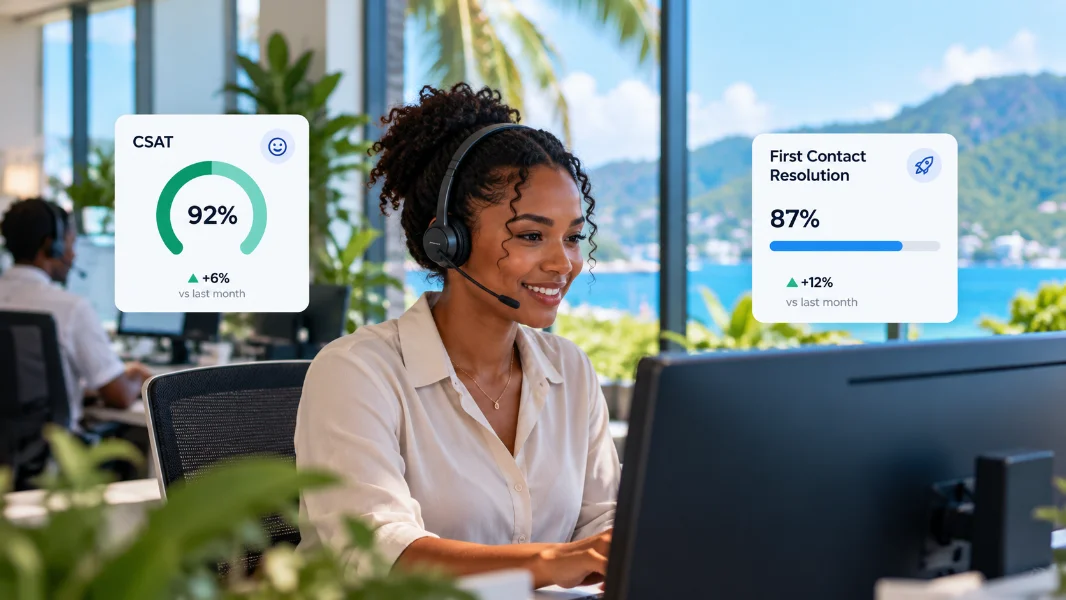 Contact center agent assisting a banking customer
